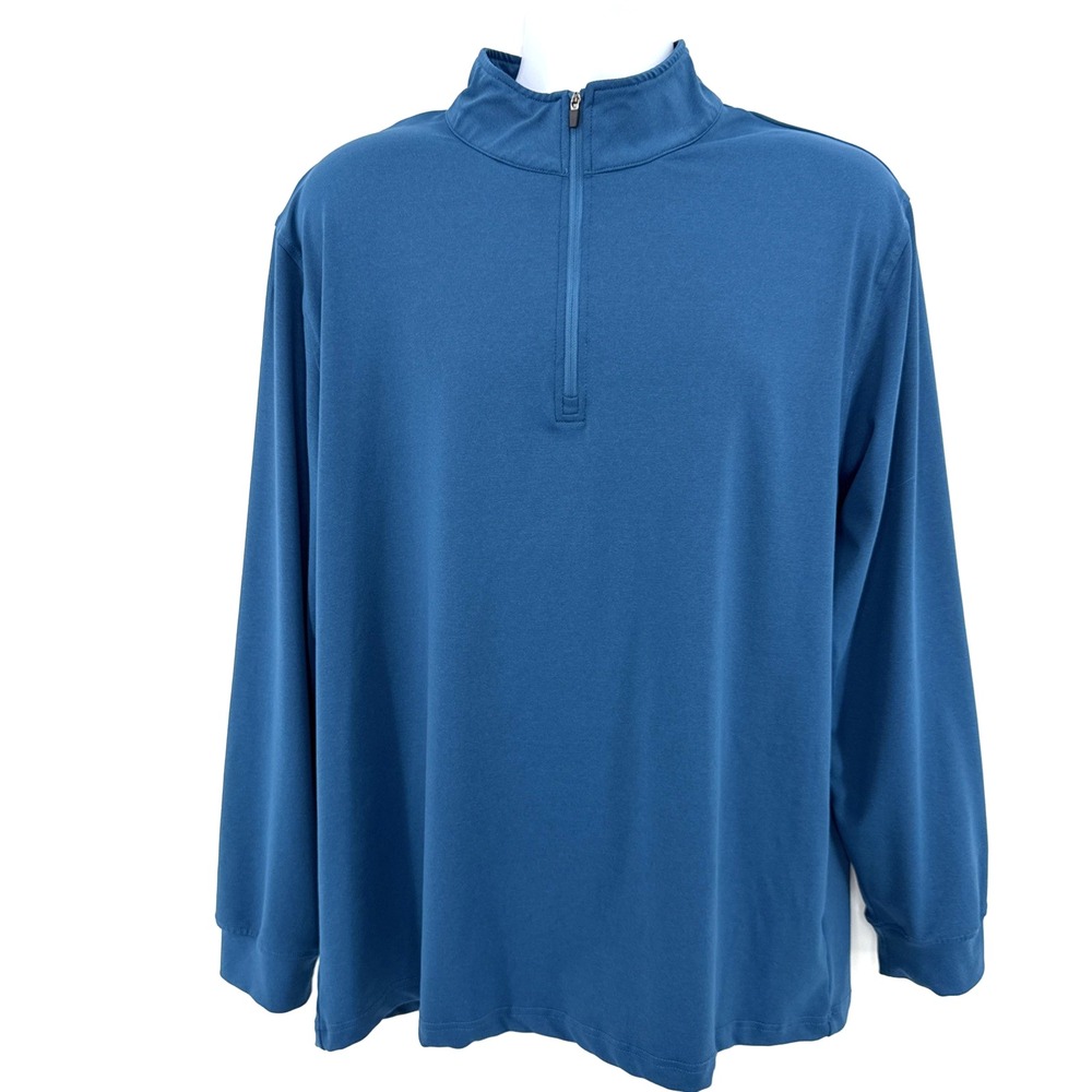 Yatta Golf Men's L Blue Stretch Golf Quarter Zip‎ Pullover Performance